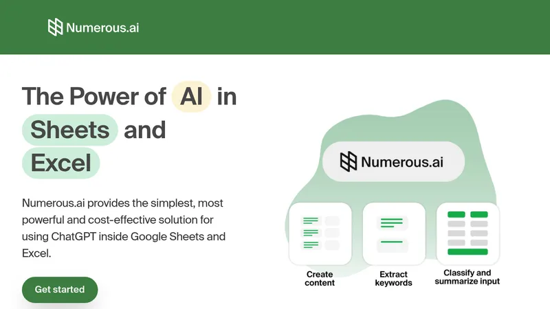 numerous.ai website