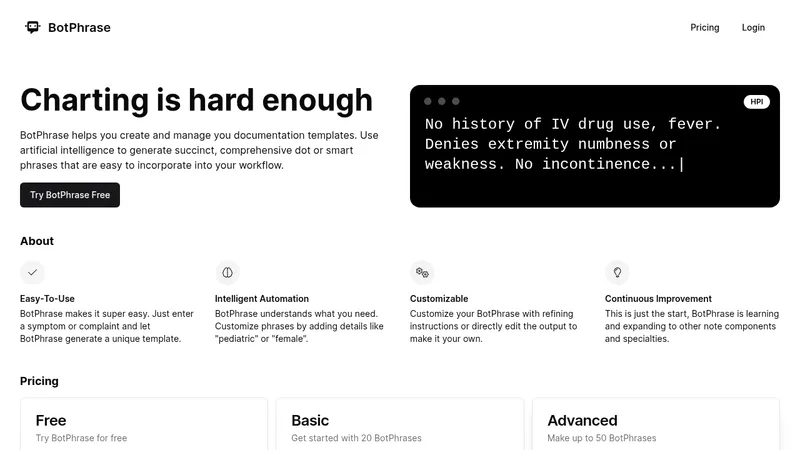 botphrase website