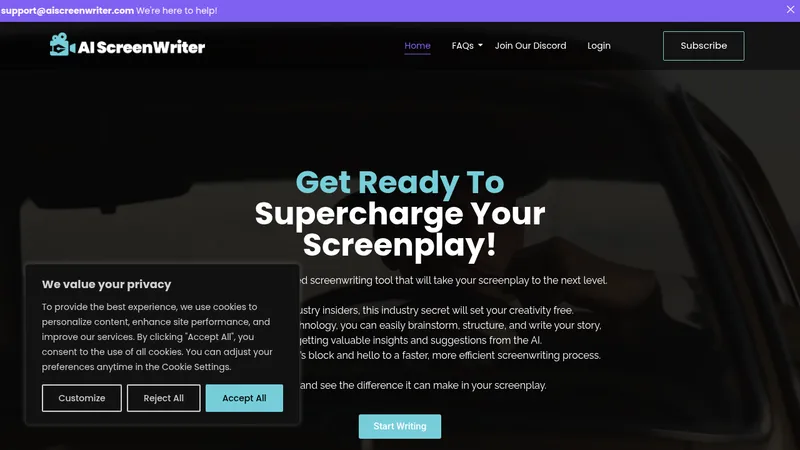 aiscreenwriter website