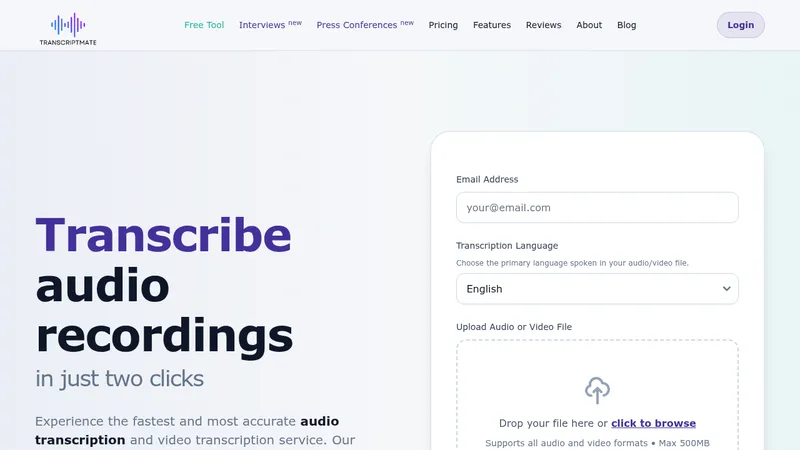 transcriptmate website