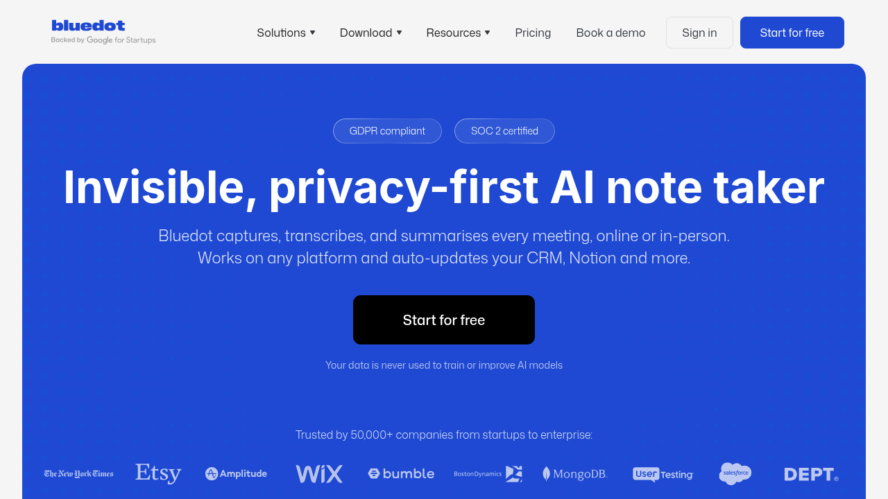 bluedot website