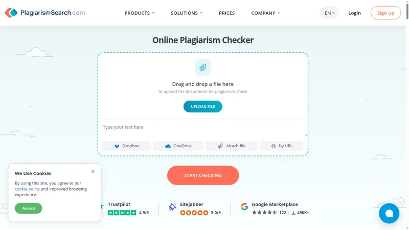 plagiarismsearch website