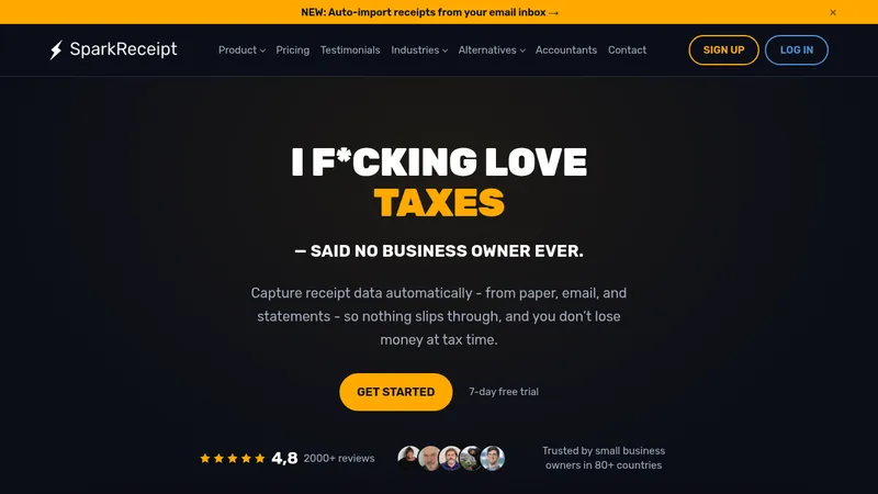 sparkreceipt website