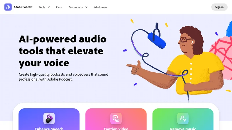 adobe podcast website