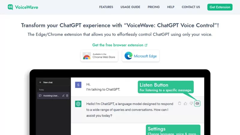 VoiceWave: ChatGPT Voice Control screenshot