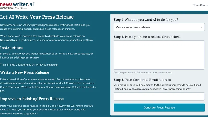 newswriter.ai website