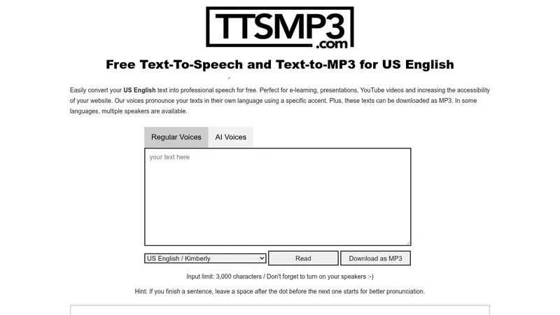 ttsmp3.com website