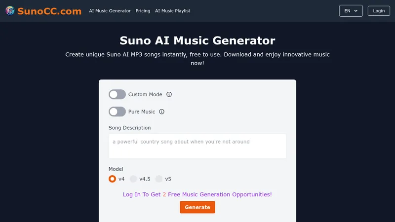 suno ai music generator website
