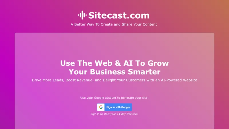 sitecast.com website