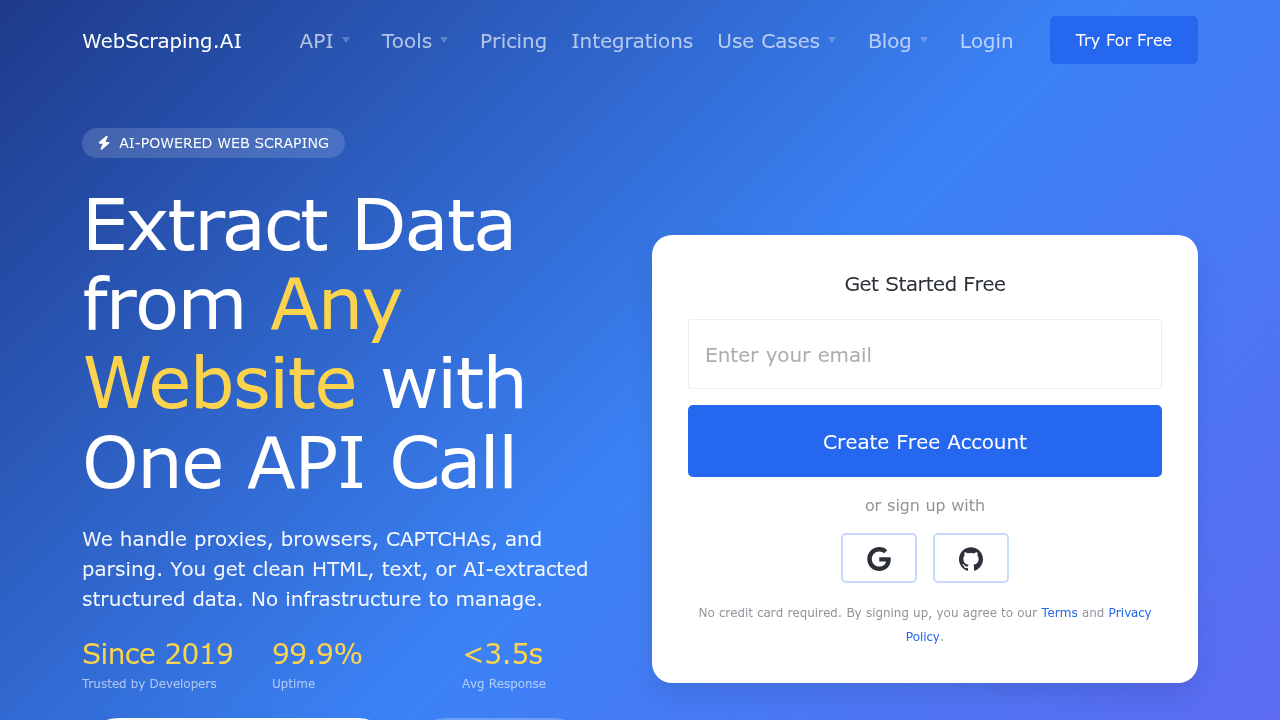 webscraping.ai website
