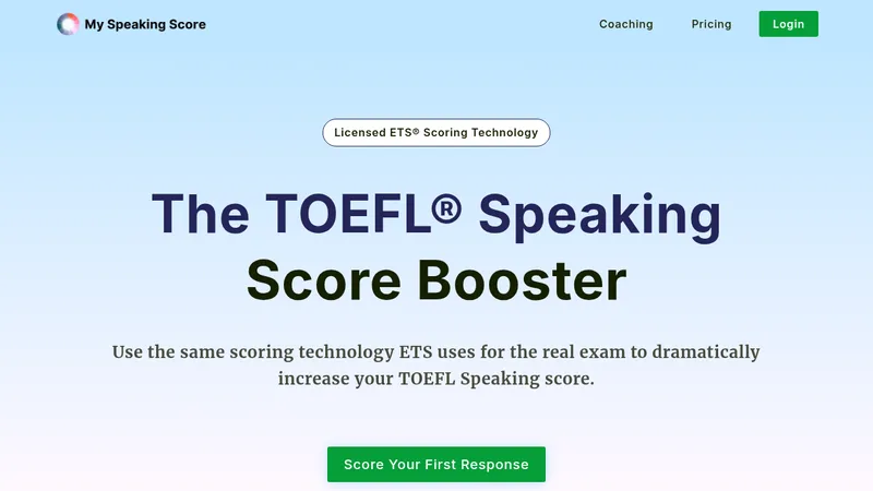 my speaking score website