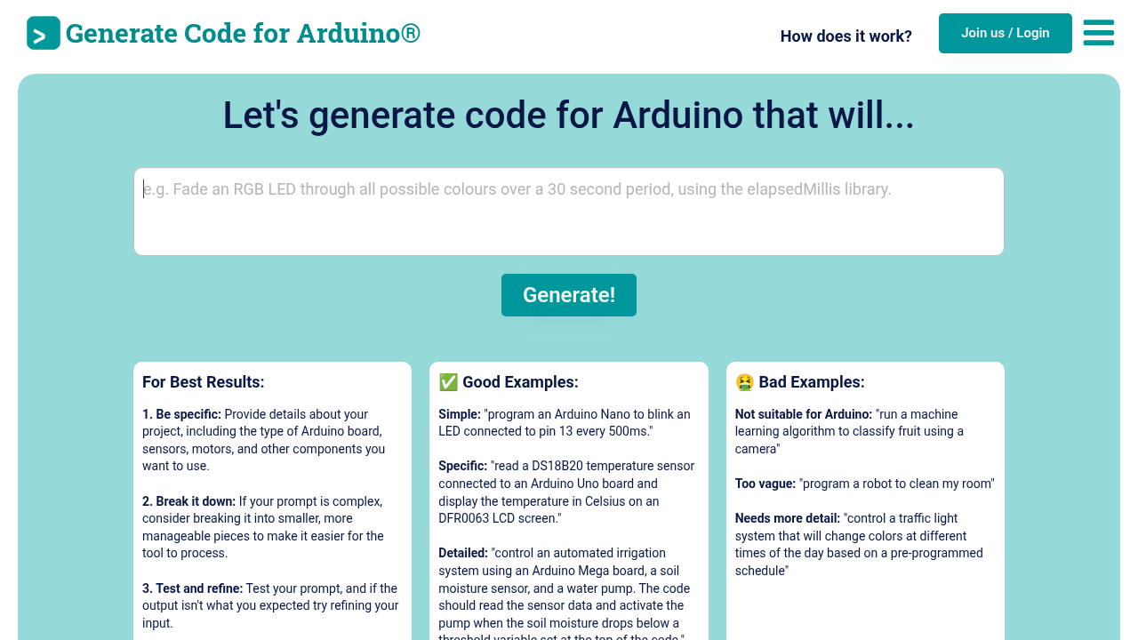 duino code generator website