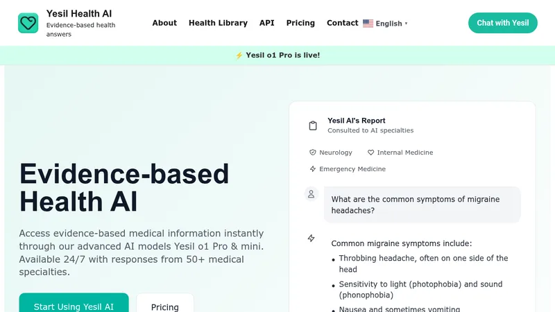 yesil health ai website