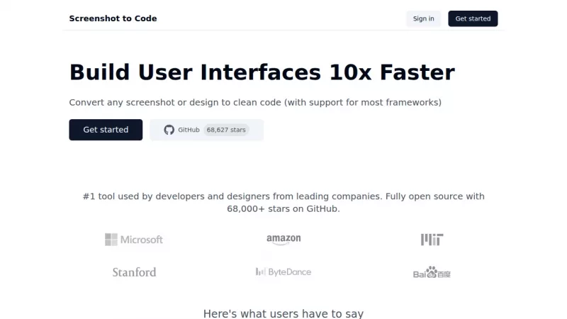 Screenshot to Code screenshot