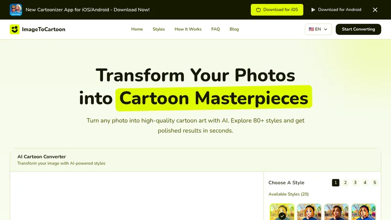 imagetocartoon website