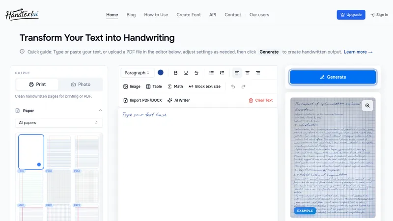 handtextai website