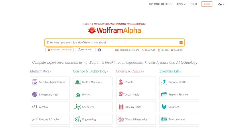 wolfram|alpha website