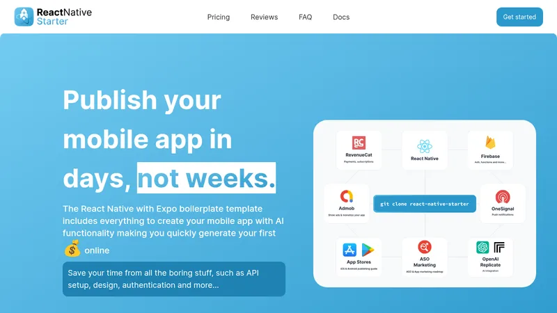 react native starter ai website