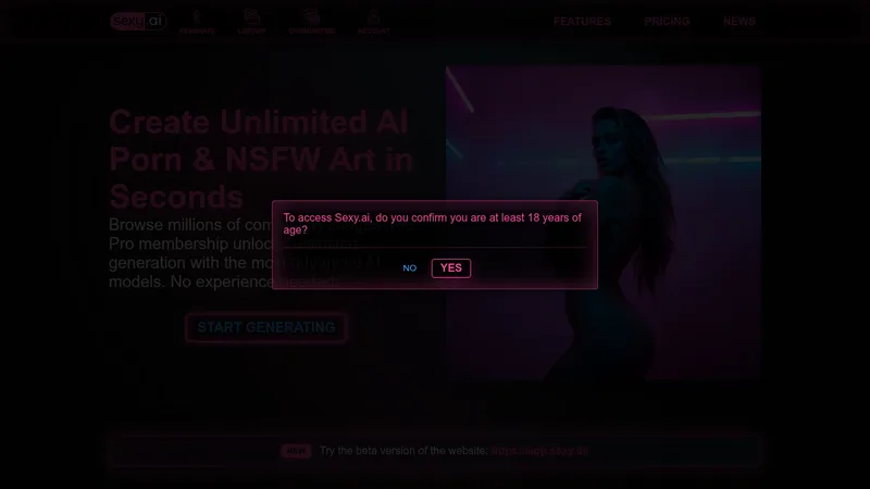 sexy.ai website
