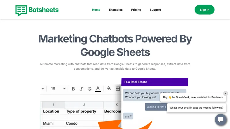 botsheets website