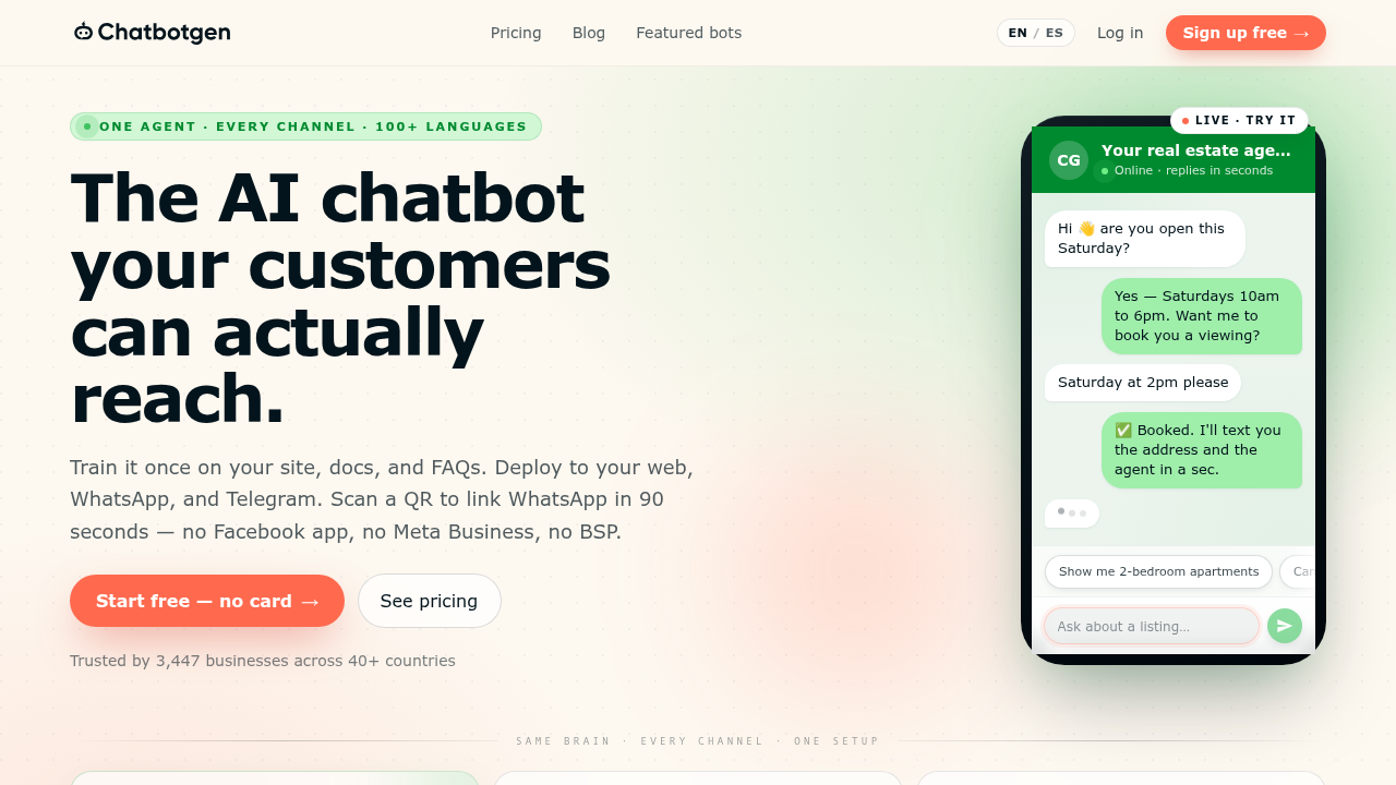 chatbotgen website