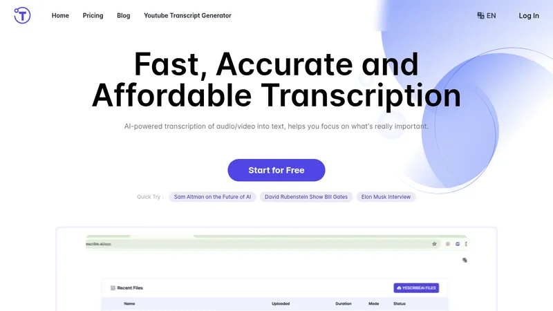 yescribe.ai website