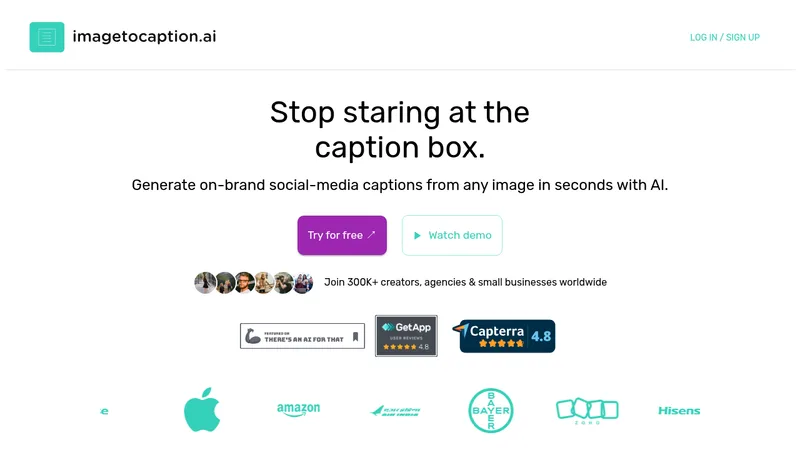 imagetocaption.ai website