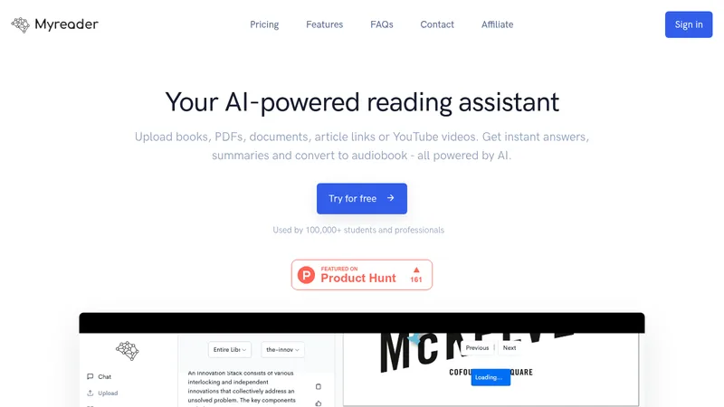 myreader ai website
