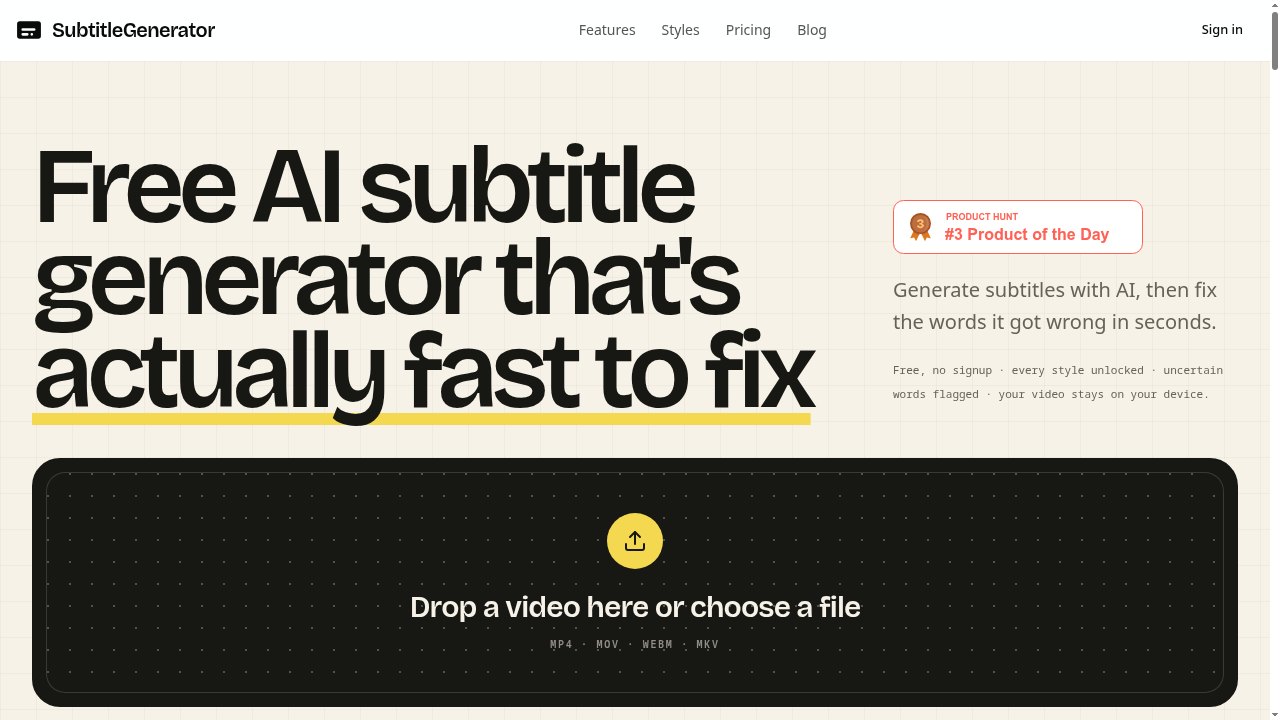 subtitlegenerator website