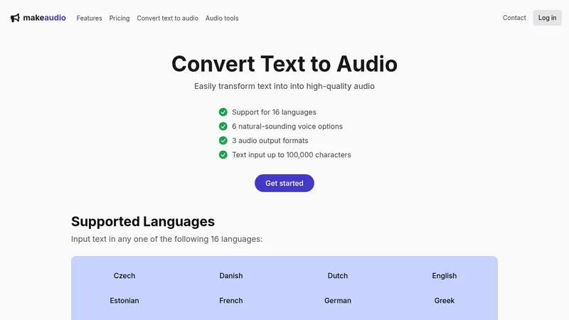 makeaudio website