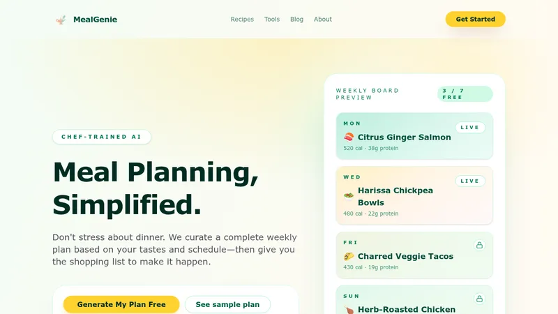 mealgenie website