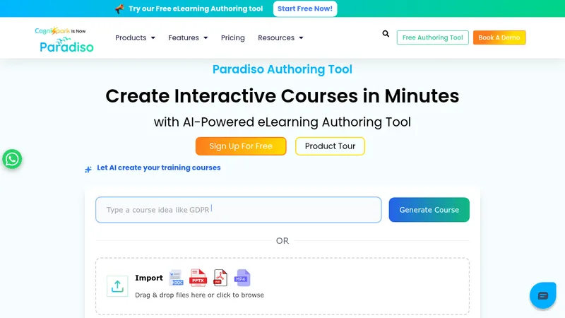 paradiso authoring tool website