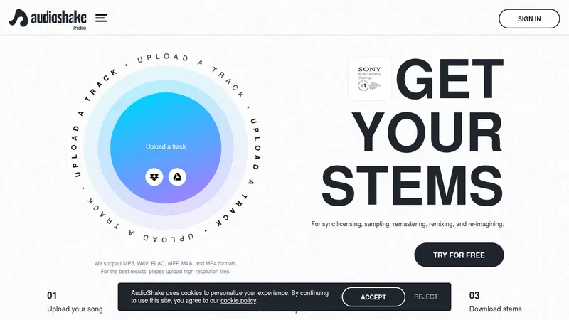 audioshake indie website
