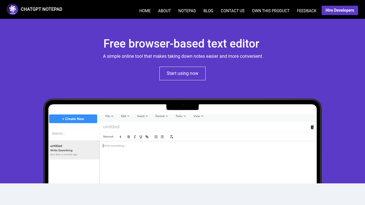 chatgpt notepad website