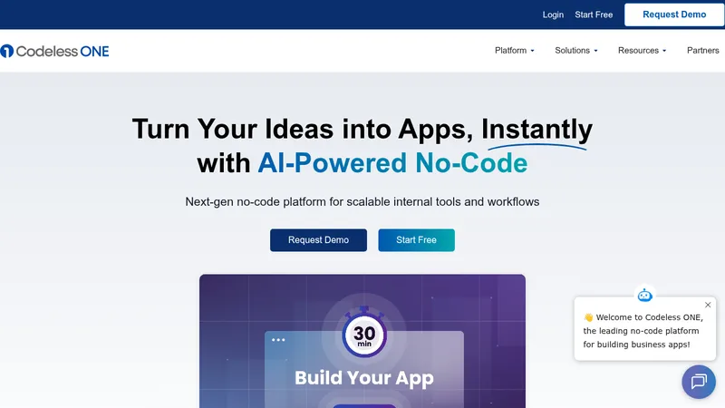codeless one website