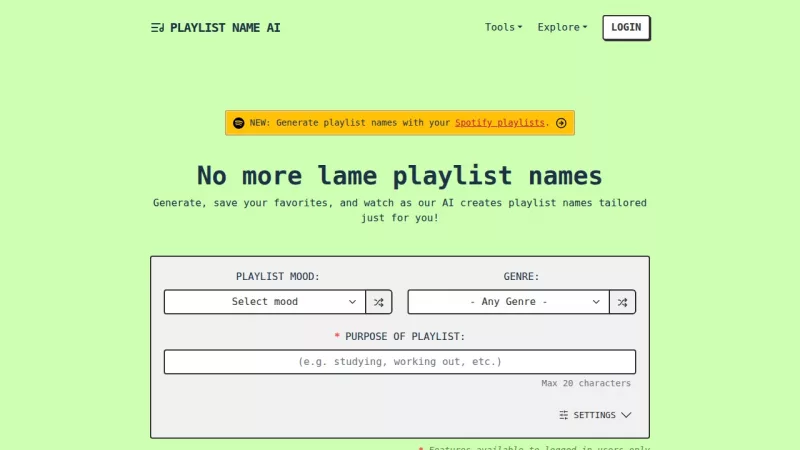 PlaylistName AI screenshot