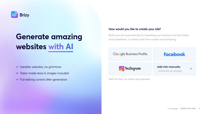 brizy ai website
