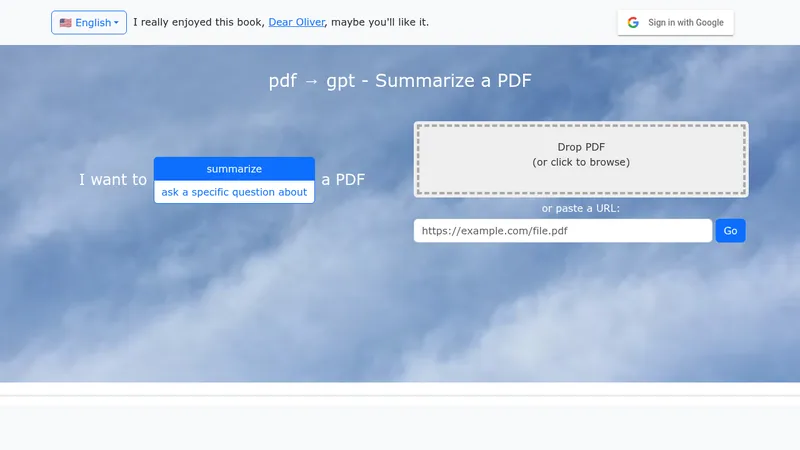 pdf → gpt - summarize a pdf website