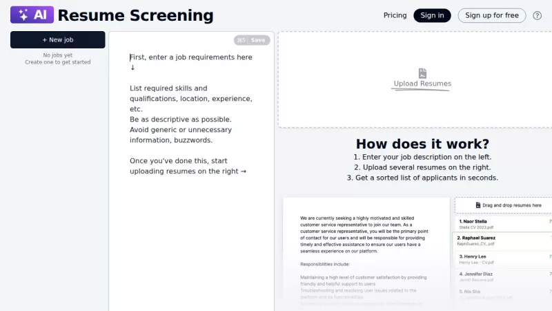 AI Resume Screening screenshot