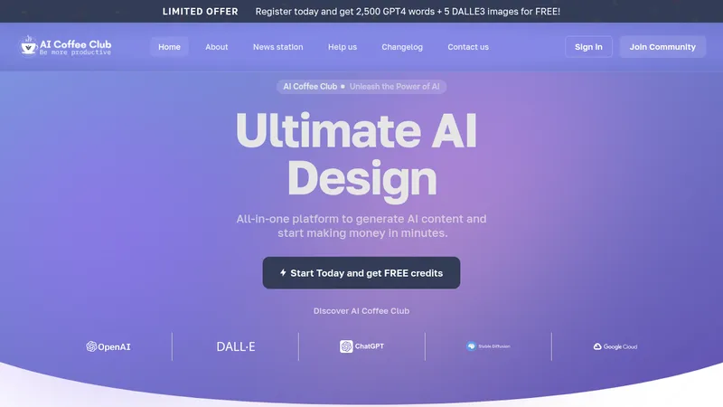 ai coffee club website