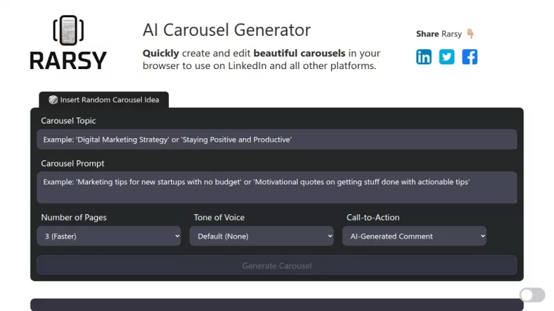 AI Carousel Generator screenshot