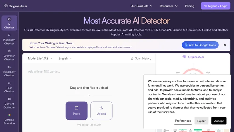 originality.ai website