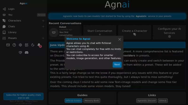 Agnaistic screenshot