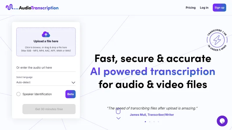audiotranscription.ai website