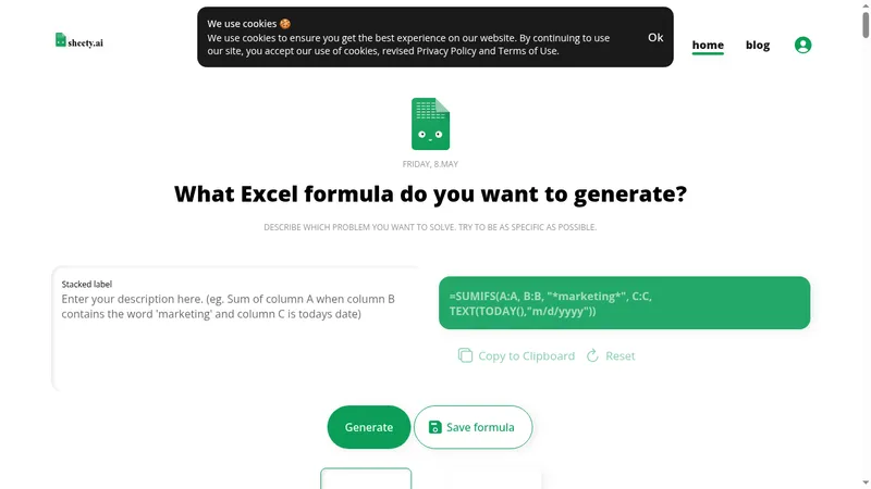 sheety.ai website