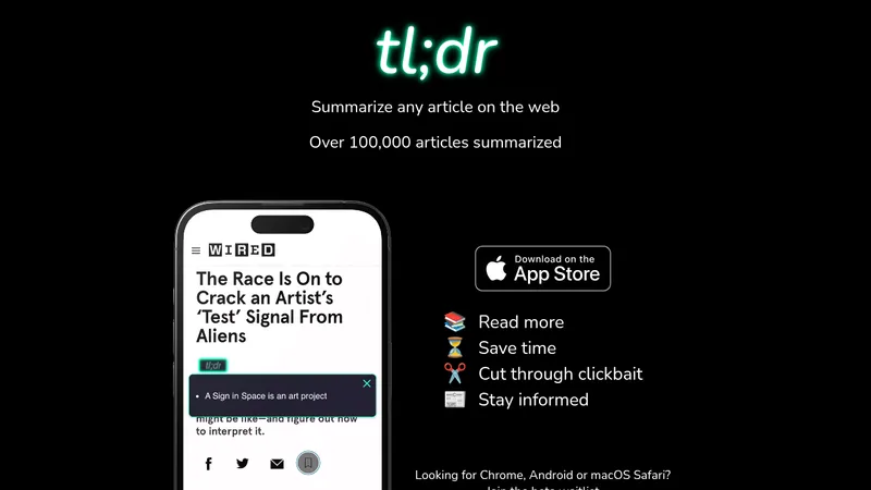 tl;dr website