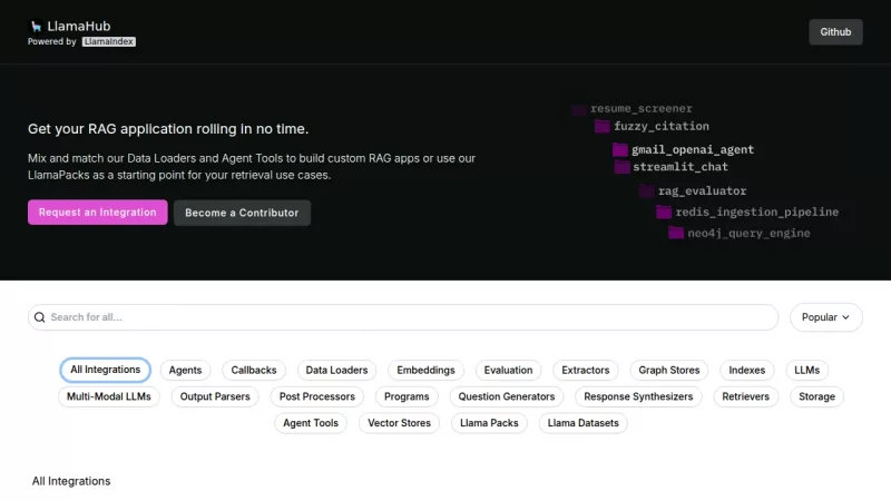 LlamaHub screenshot