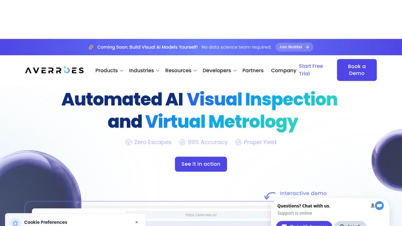 averroes ai automated visual inspection software website