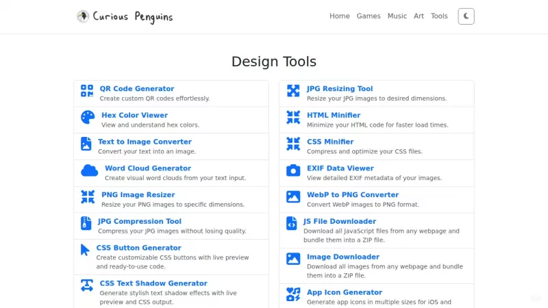 Curious Penguins Tools Collection screenshot