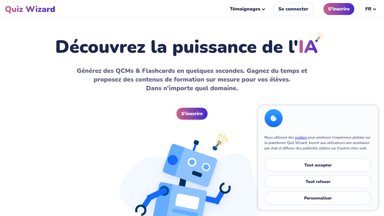 quiz wizard website